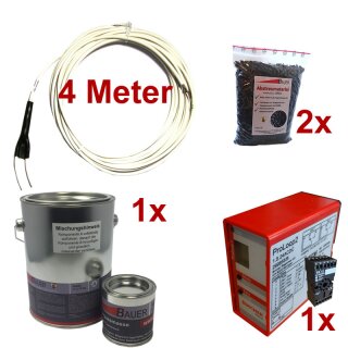 (Set2) Induktionsschleife 4m, 1x Vergußmasse 3kg, 2x Abstreumaterial 1L, Auswerteeinheit 230V AC