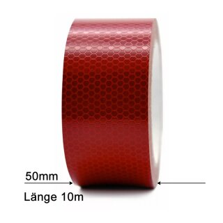 Reflektierendes Warnband "Rot" Länge 10m, Breite 50mm
