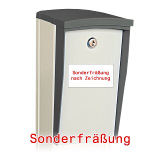 Sonderfräßung in Frontplatte nach Zeichnung für unsere Aluminium Standsäulen