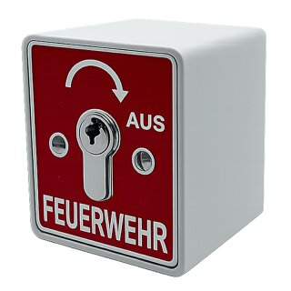 Schlüsselschalter Auf Putz mit PHZ,1-seitig,"Rastend" - Feuerwehr "AUS" in Rot