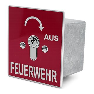 Schlüsselschalter Unter Putz mit PHZ, 1-seitig, "Rastend" Feuerwehr "AUS" in Rot