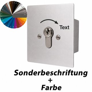 Schlüsselschalter unter Putz mit PHZ,  1 seitig,  "Rastend", mit sonderbeschriftung nach Kundenwunsch